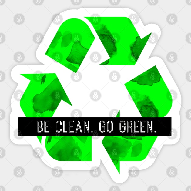 Be Clean Go Green Sticker by TaliDe